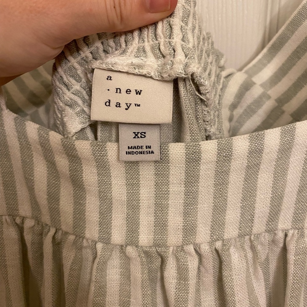 A New Day Green and White Striped Dress XS - Picture 4 of 6